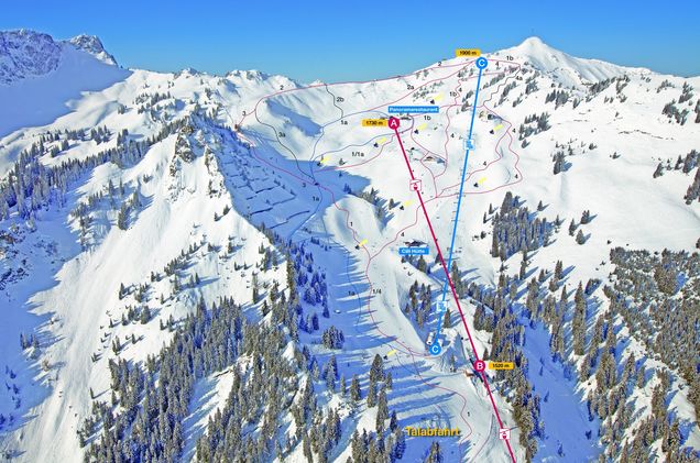 Mapa sjezdovek Bergwelt Hahnenkamm/Ski Tannheimertal