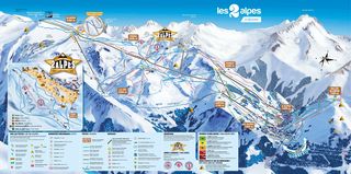 Mapa sjezdovek Les 2 Alpes
