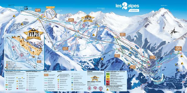 Piste map Les 2 Alpes