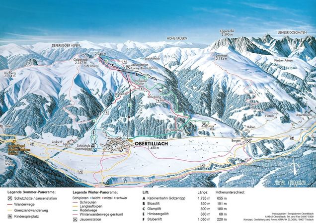 Piste map Obertilliach/Golzentipp