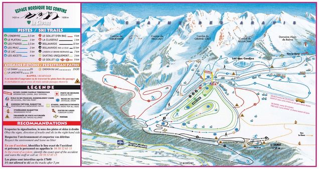 Mapa běžeckých stop La Clusaz