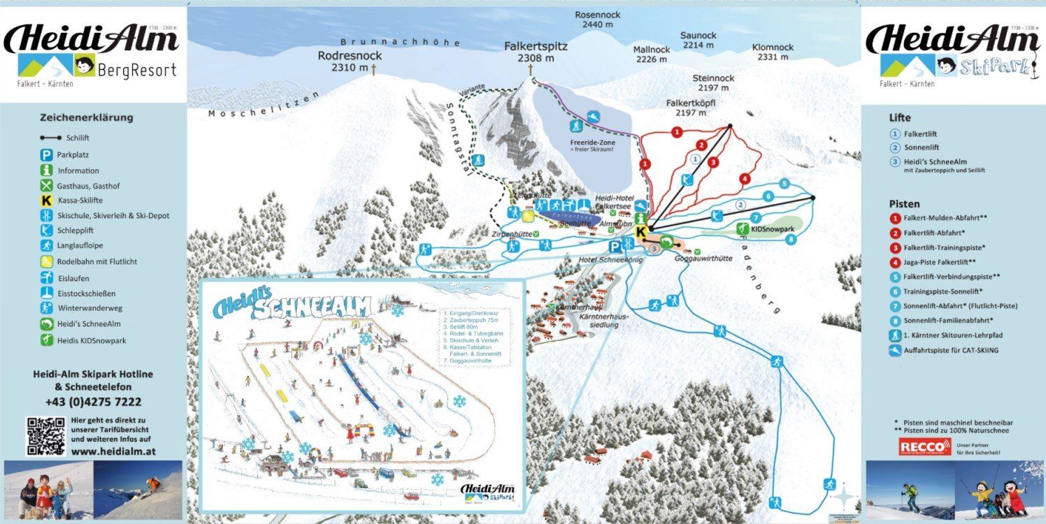 Pistenplan / Karte Skigebiet Patergassen, Österreich