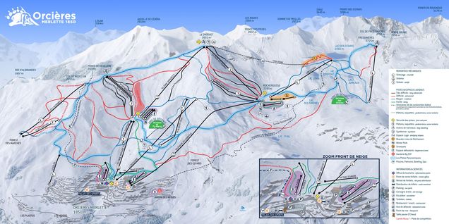 Plan des pistes Orcières