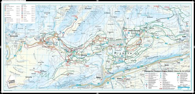 Piantina con piste di sci di fondo Obsteig