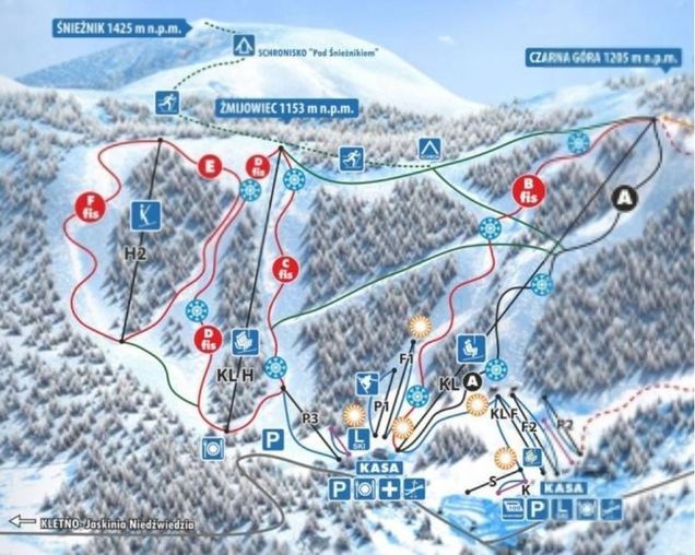 Plan des pistes Czarna Góra