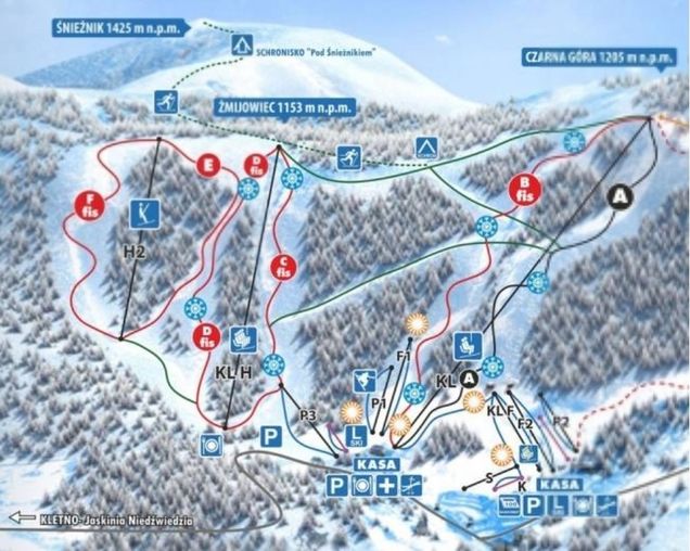 Piste map Czarna Góra