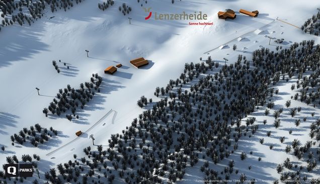 Overzicht snowpark Arosa-Lenzerheide