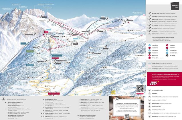 Mapa sjezdovek Merano 2000