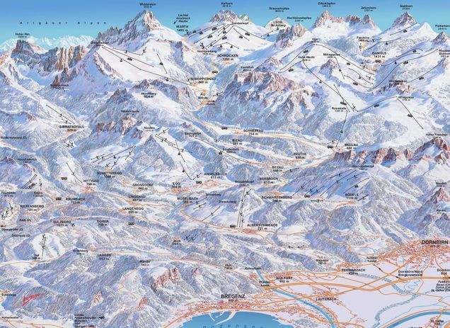 Piste map 3 Täler Pass