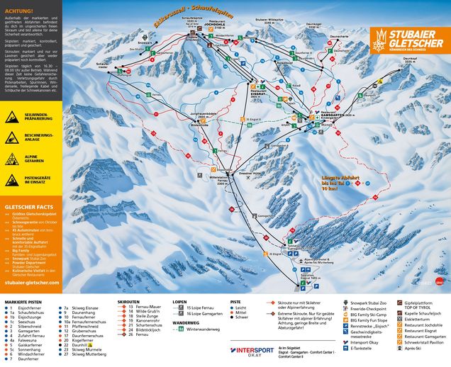 Pisteplan Stubaier Gletscher