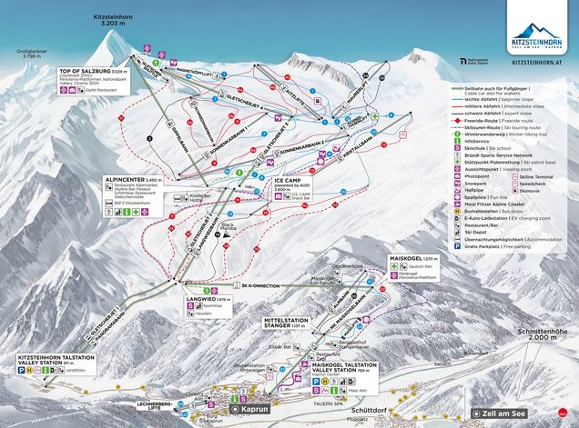 Plan nartostrad Kitzsteinhorn/Maiskogel - Kaprun