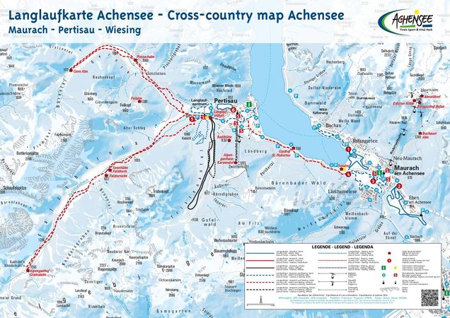 Plan des pistes de ski de fond Pertisau