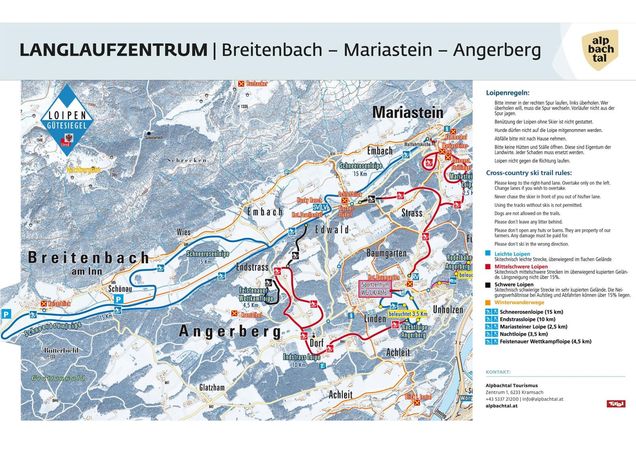 Piantina con piste di sci di fondo Breitenbach