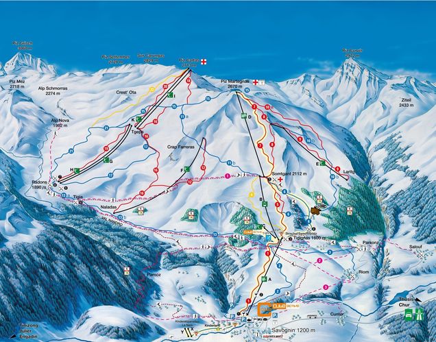 Piste map Savognin