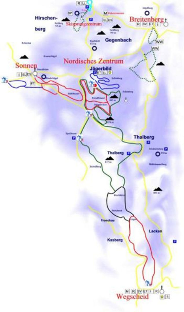 Plán bežeckých tratí Hauzenberg