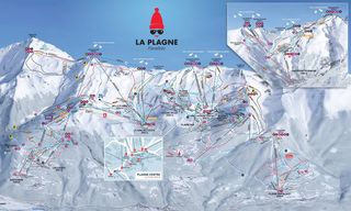 Mapa sjezdovek La Plagne (Paradiski)