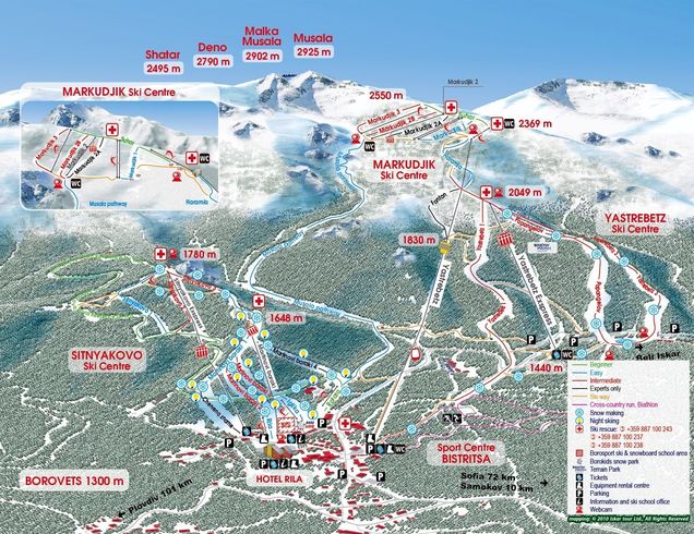 Skigebiet Borovets Bewertung Borovets Testbericht Pistenplan