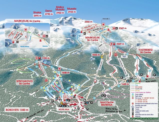 Pisteplan Borovets