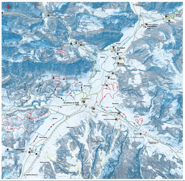 Cross-country map St. Johann in Tyrol