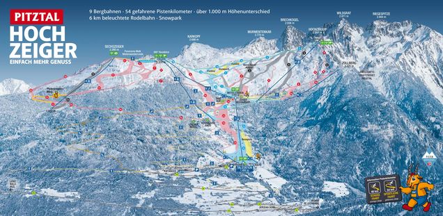 Mapa sjezdovek Hochzeiger 