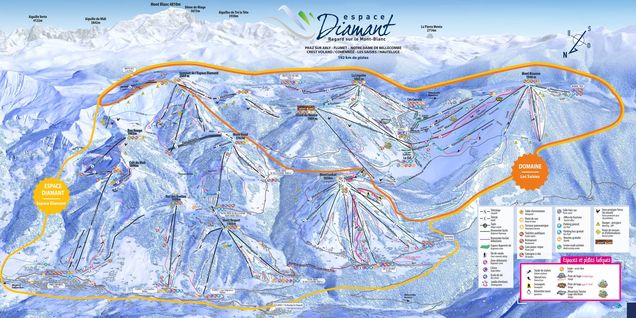 Mapa sjezdovek Espace Diamant