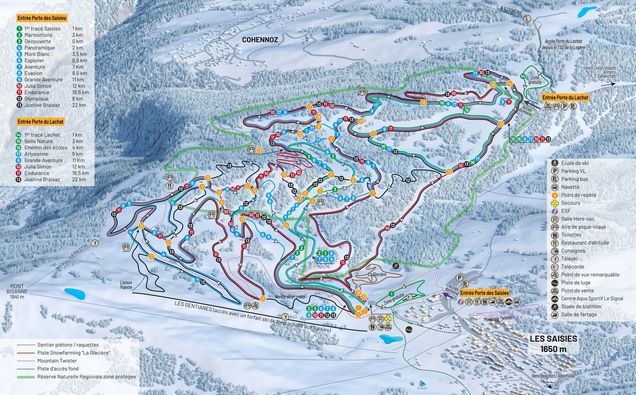 Plan des pistes de ski de fond 