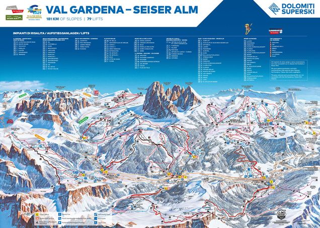 Piste map Val Gardena/Alpe di Siusi