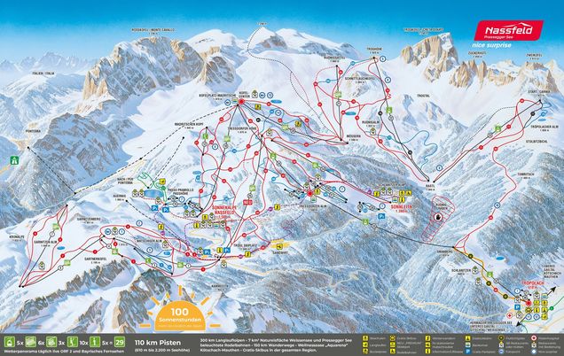 Piste map Nassfeld - Lake Pressegger See