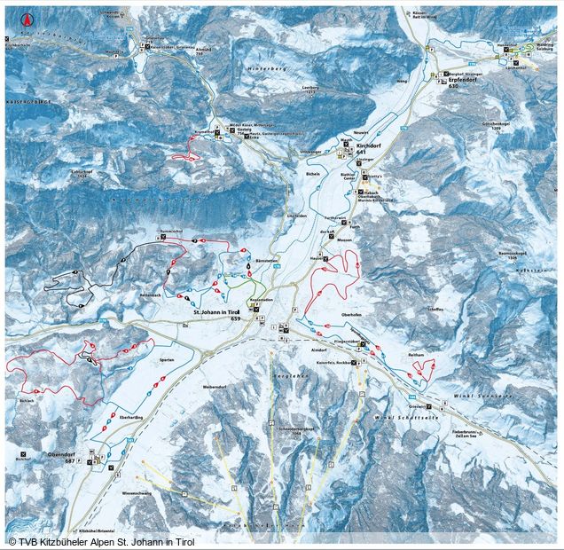 Plan des pistes de ski de fond 