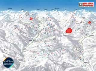 Pistekaart Skicircus Saalbach Hinterglemm Leogang Fieberbrunn