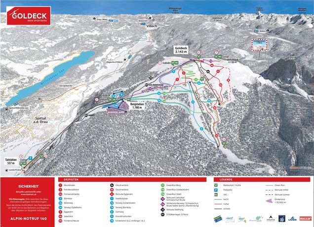 Pisteplan Goldeck sport berg