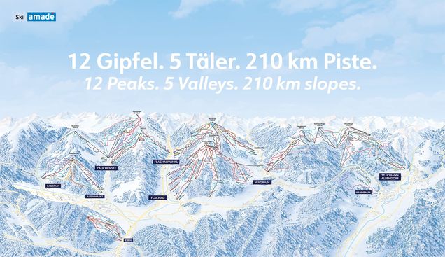 Plan nartostrad Snow Space - Salzburger Sportwelt