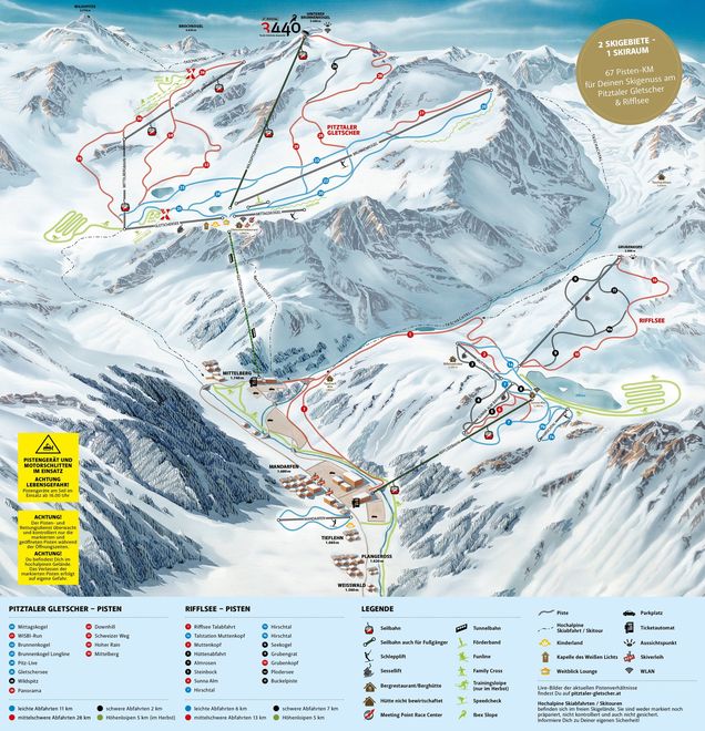 Pistenplan Pitztaler Gletscher & Rifflsee
