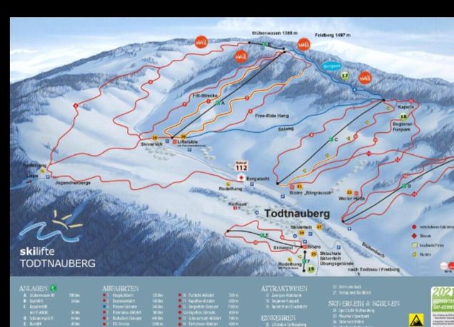 Plan nartostrad Skilifte Hochschwarzwald