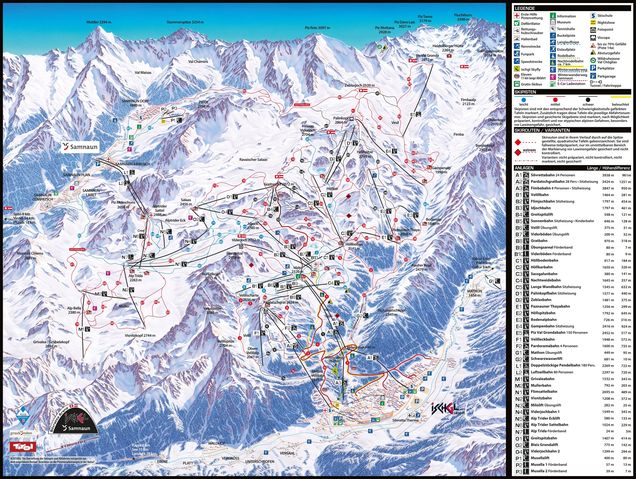 Pistenplan Silvretta Arena