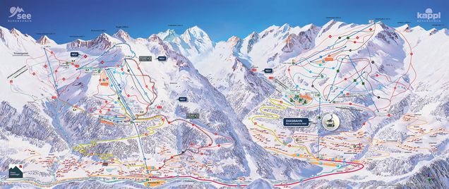 Pisteplan Skischaukel Kappl & See
