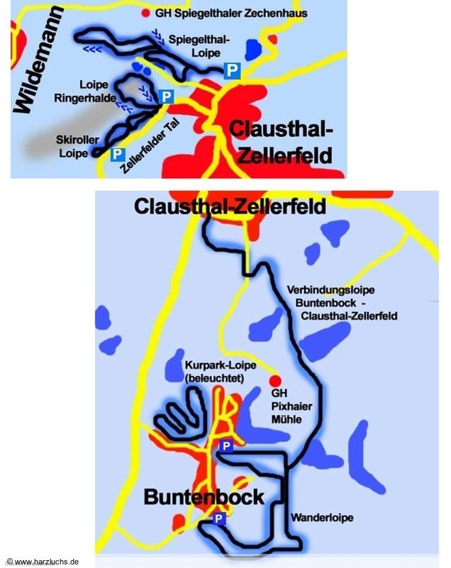 Loipekaart Clausthal-Zellerfeld