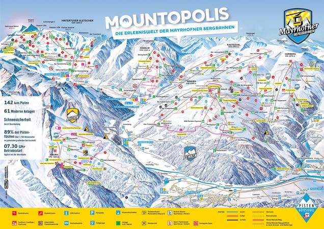Piantina delle piste Mountopolis - Mayrhofen/Hippach