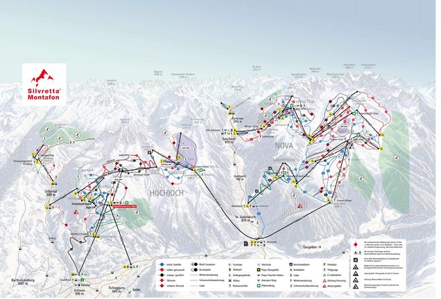 Pistenplan Silvretta Montafon