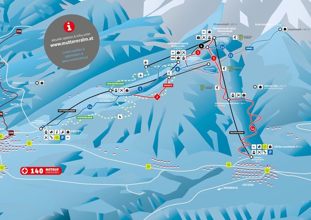 Piste map Muttereralm - Mutters/Götzens