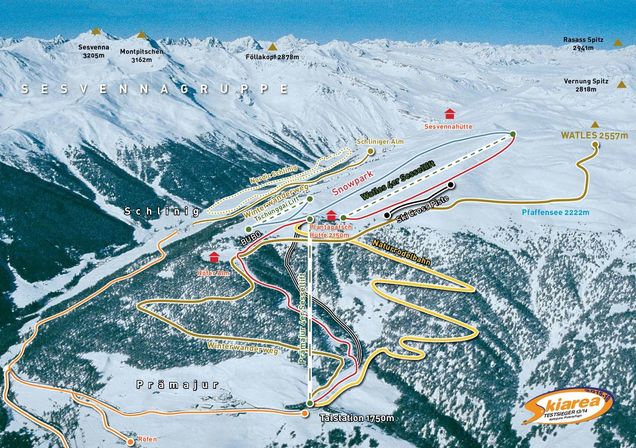 Plano de las pistas Watles - Malles