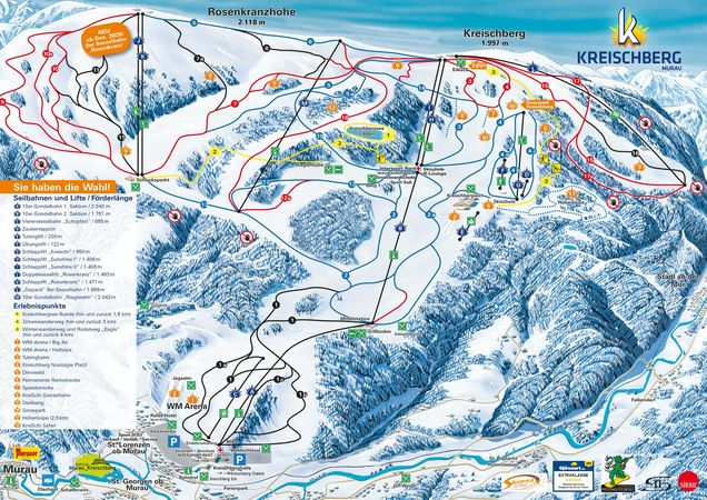 Piste map Kreischberg