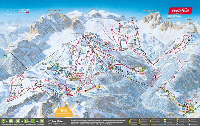 Pistenplan Nassfeld – Pressegger See