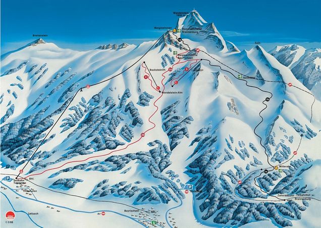 Pistenplan / Karte Skigebiet Bad Aibling, 