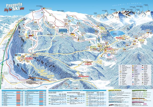 Plano de las pistas Esquí Paganella