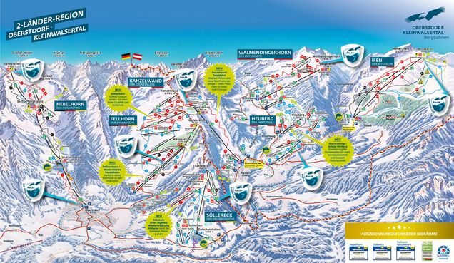 Mapa sjezdovek Ski Oberstdorf Kleinwalsertal