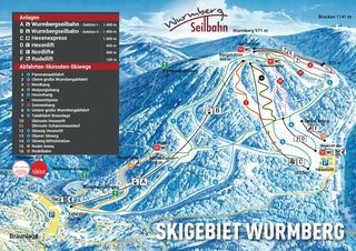 Mapa sjezdovek Wurmberg - Braunlage