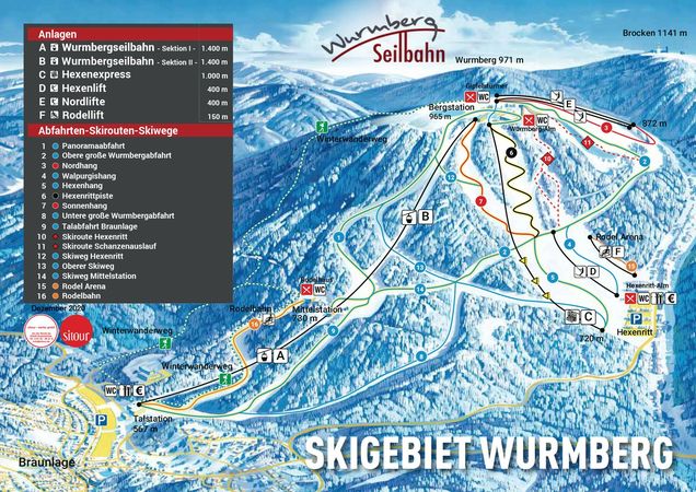 Piste map Wurmberg - Braunlage
