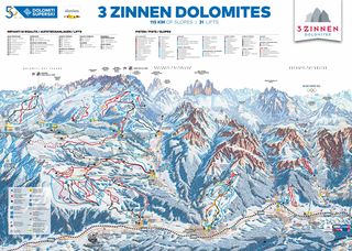 Pistenplan 3 Zinnen Dolomites - Sexten