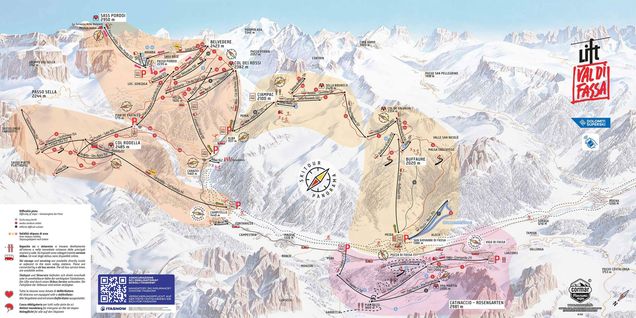 Pistenplan Belvedere/Col Rodella/Ciampac/Buffaure – Canazei/Campitello/Alba/Pozza di Fassa